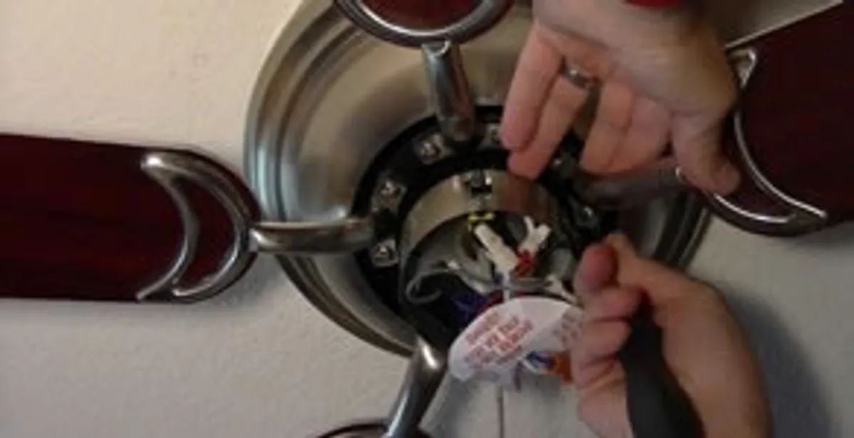 Ceiling fan installation with electrical wiring and mounting by professional electrician in Detroit, MI