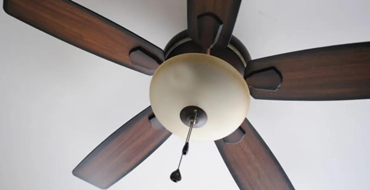 Fully installed ceiling fan with balanced blades and light fixture in Detroit, MI