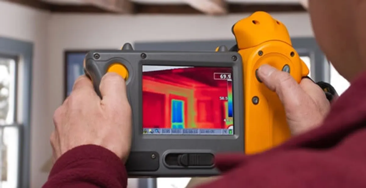 home energy audit service capturing thermal readings to analyze insulation and electrical efficiency in Detroit, MI