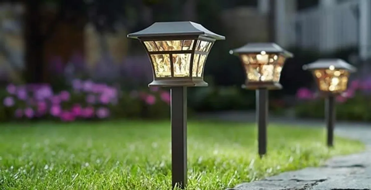 landscape lighting installation services with professionally installed pathway lights in Detroit, MI